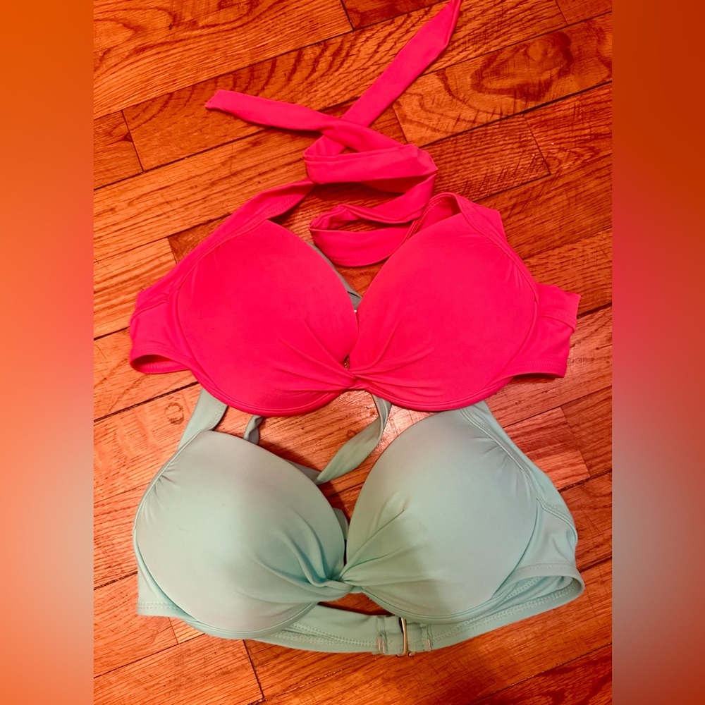 Pink and Mint bombshell Bikini Top Set